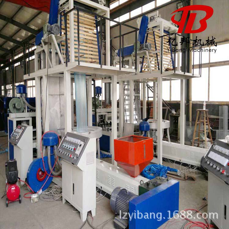 SJL塑料上吹风冷撕裂膜捆扎绳打包绳机立式平拉双层发泡拉丝设备