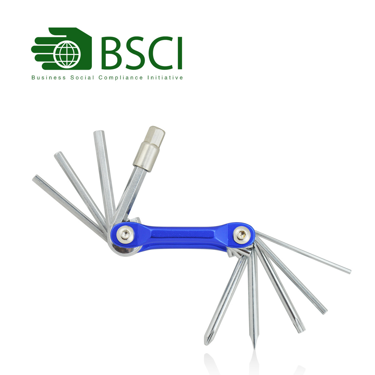 侃天供应自行车、单车十合一内六角随车折叠组合修理工具