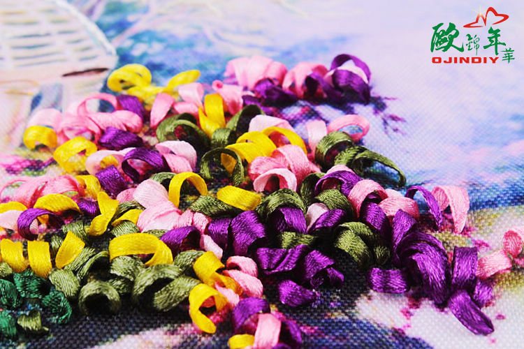 Oujin nianhua cinta bordado fábrica impresión en color directo colgando pintura esperando su temporada sala de estar entrada pintura decorativa