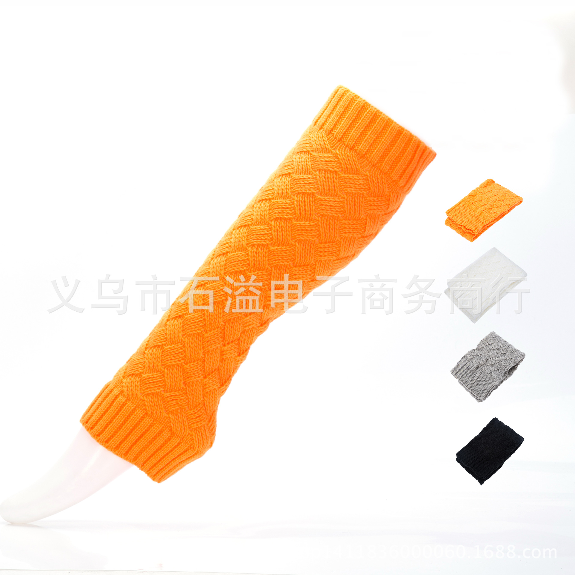 Diagonal Weave Legwarmer 女针织毛线保暖脚套 加长款腿套厂家女