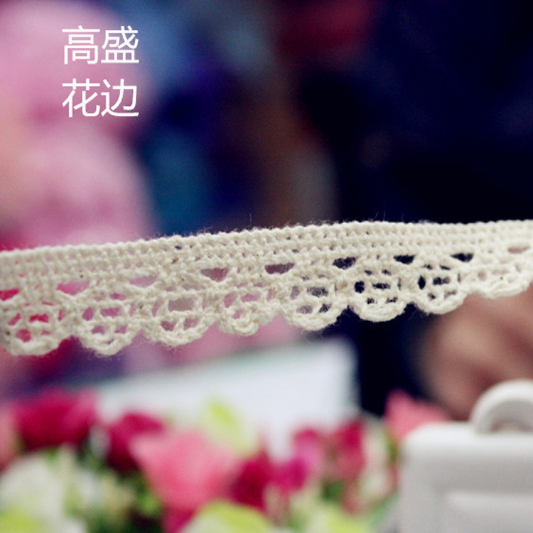 现货1.5cmdiy棉质花边饰品桌布服饰辅料手工材料沙发蝴蝶结花边