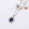 Accessory, fashionable sapphire pendant, chain, set, Aliexpress, European style, wholesale