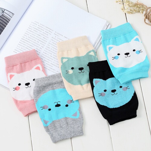 New Cartoon Cat Air Conditioned Room Leg Guards Children's Sock Covers Baby Toddler Crawling Knee Pads and Elbow Pads