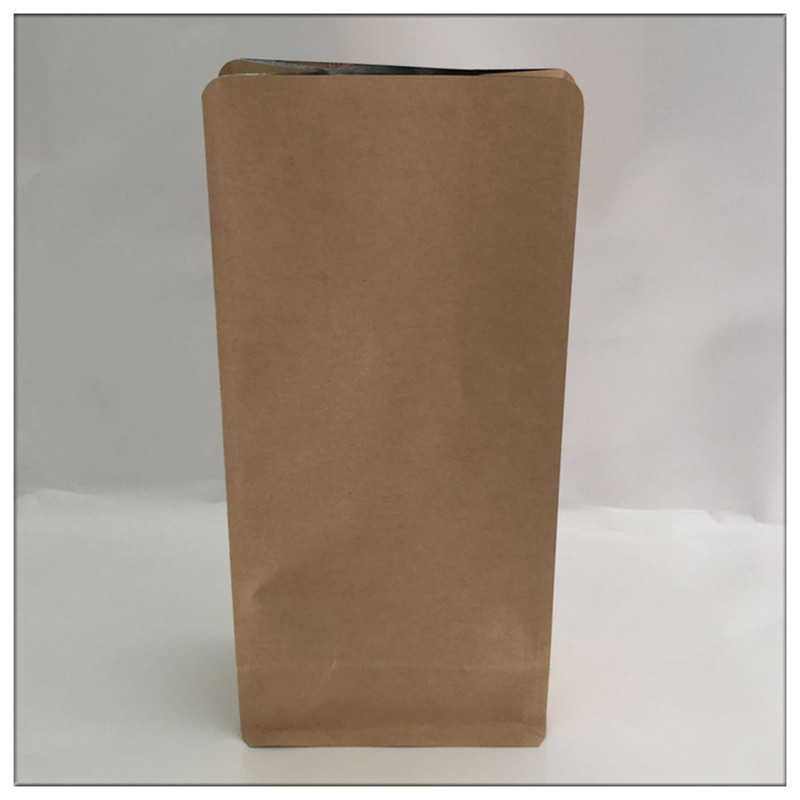 八边封平底立体牛皮纸镀铝箔袋 牛皮纸包装袋 茶叶袋 咖啡豆包装