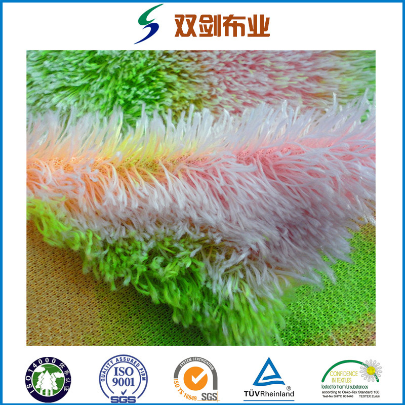 供应经编PV绒无光扎染玩具面料服装面料