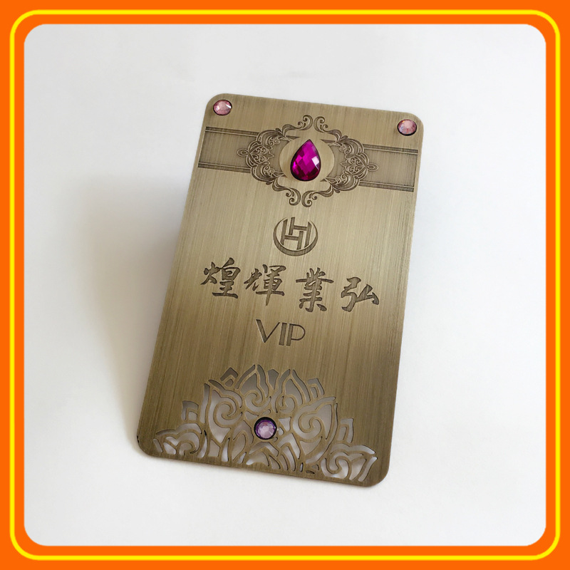 精美定制金属不锈钢高档名片古铜拉丝复古工艺玫瑰金哑黑经典金卡