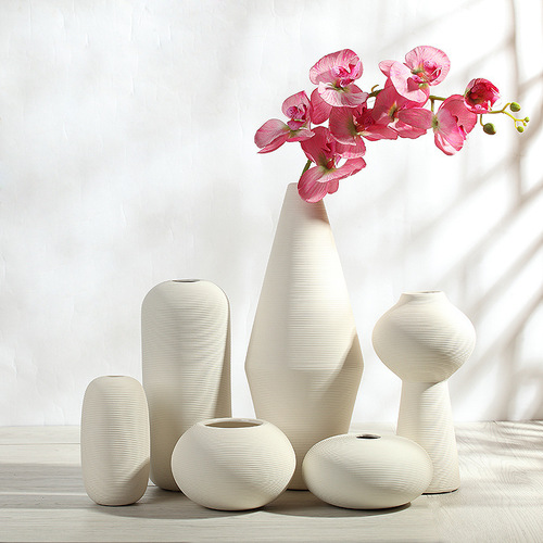 Ceramic white vase ornaments modern simple creative living room home soft decorations large and small flower arrangements wholesale