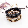 Fashionable set, leather men's woven bracelet, city style, simple and elegant design