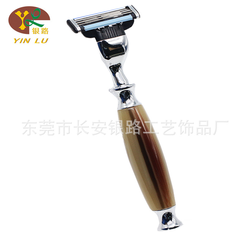 razor double-deck Manual clean Shave Dedicated man White yak 3 blade hilt Direct selling