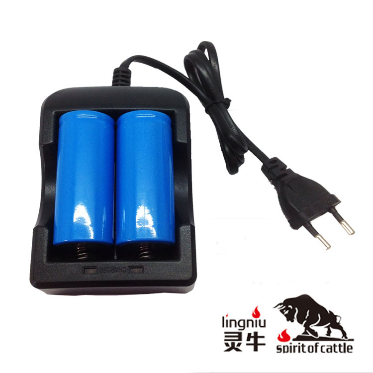 欧规26650双槽充电器 CE认证 4.25V2A 18650 16650充电器便携