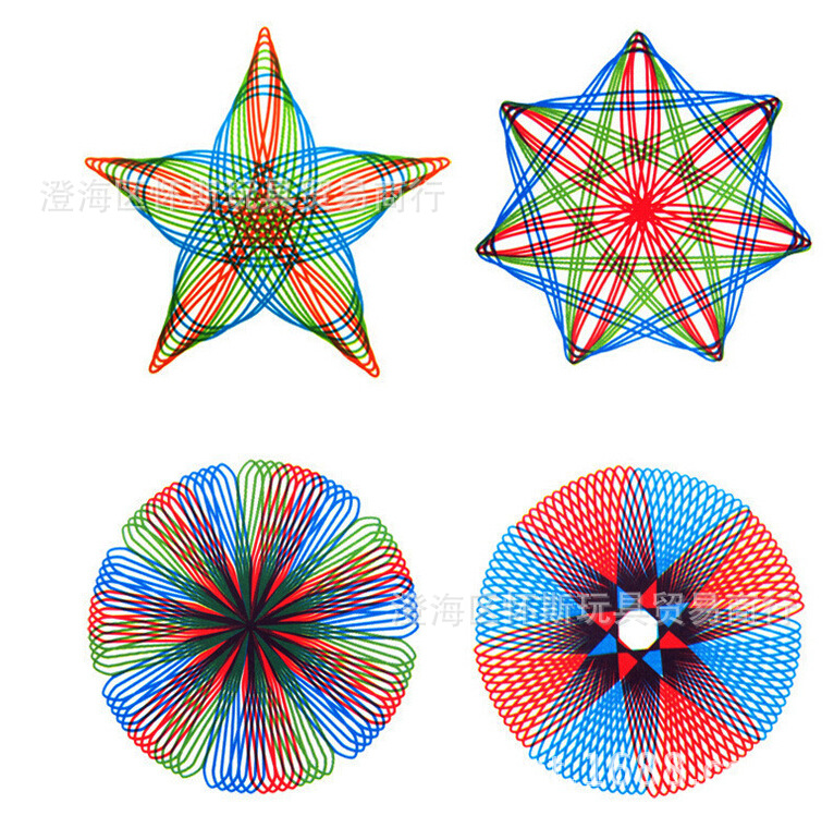 Flor curva cerebro caleidoscopio pintura traje educación temprana experimento enseñanza ayudas patrón creativo tablero de dibujo traje