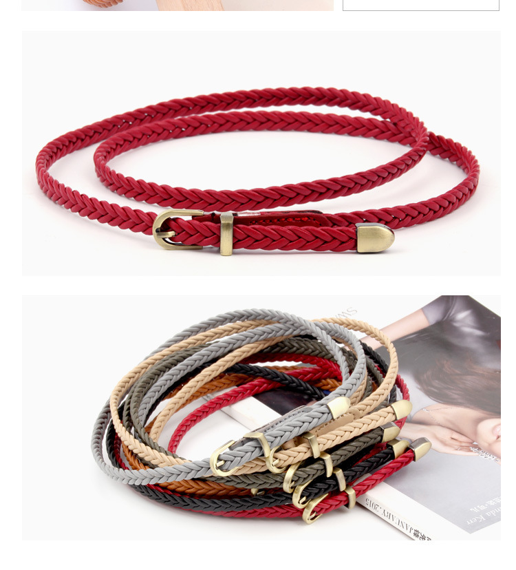 Basic Solid Color Pu Leather Alloy Women's Leather Belts display picture 2