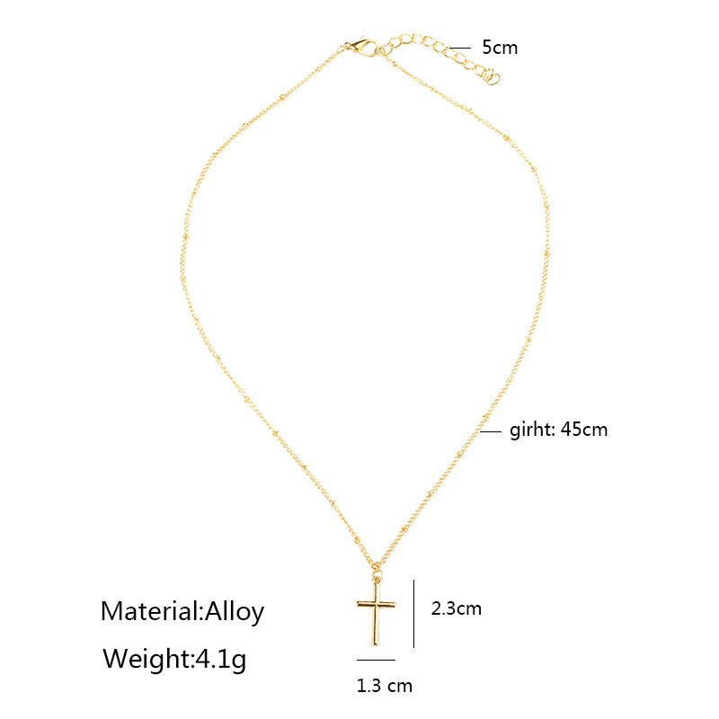Cross Jesus Electroplating Bright Color Positioning Bead Chain Necklace Couple Necklace Clavicle Chain display picture 3