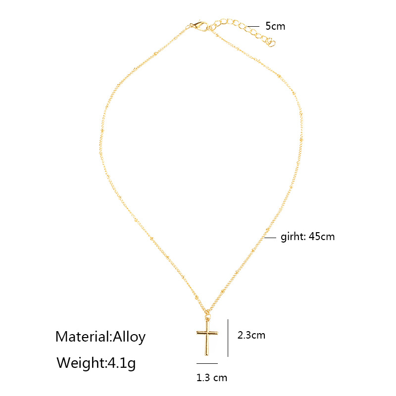 Cross Jesus electroplating bright color positioning bead chain necklace couple necklace clavicle cha