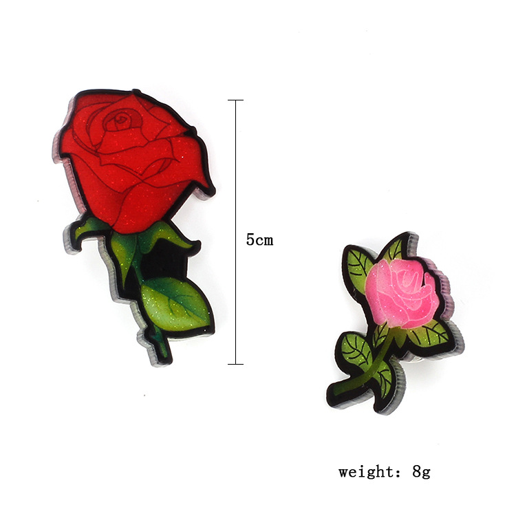 Simple Rose Flower Acrylic Brooch display picture 8