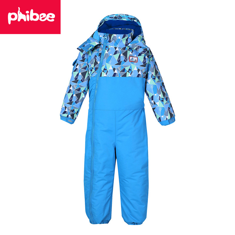 001 Cross-Border E-commerce Phibee Baby Elephant Children's Ski Suit Thickened Toddler Jacket And Pants One-Piece_voghion.com