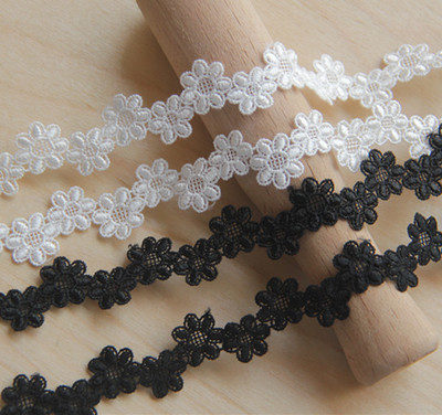 手工服装DIY辅料 水溶 丝线 双花瓣刺绣蕾丝花边 宽2cm