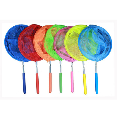 不锈钢彩色儿童捕虫网 迷你抄网伸缩蝴蝶网蜻蜓网昆虫网兜捞鱼网