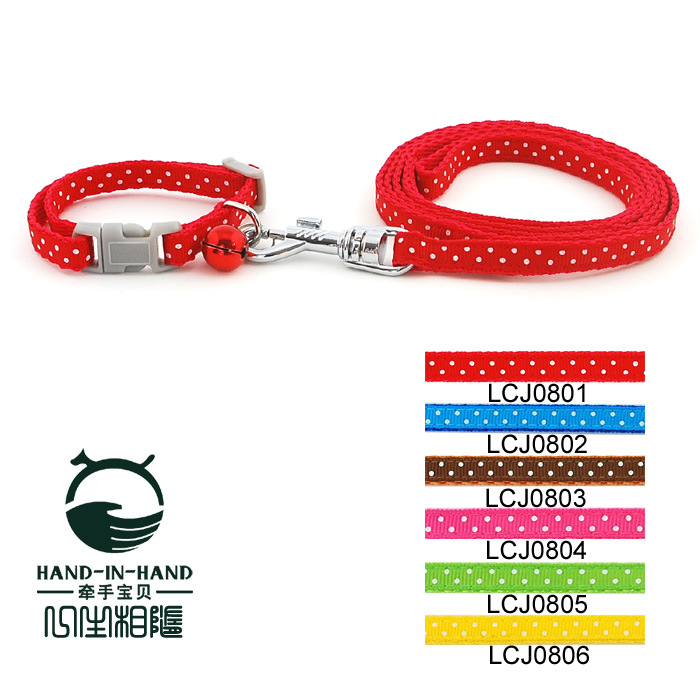 Hand baby Dot Collar Traction rope 0.8cm 6 colors optional Pets Dogs Kitty A collar for a horse Leashes