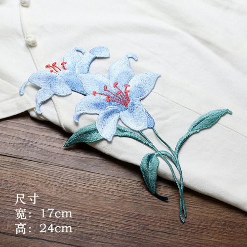 Lan Hua Heavy Industry Colorful Lace Fabric Patch Hanfu Qipao Plain Color Clothing Decorative Flowers Repair Holes Clothing Accessories No Glue