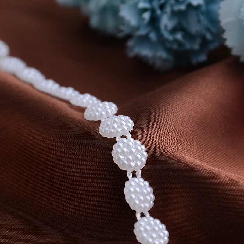 单排花型珍珠线钻婚纱鞋服装饰塑料真空电镀钻饰辅料珠串婚庆辅料