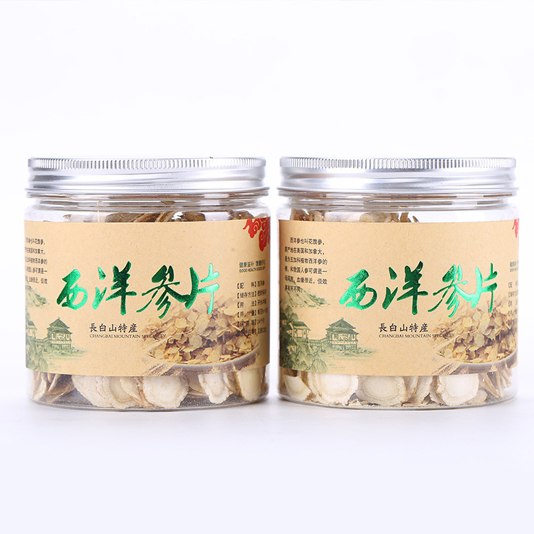 西洋参片吉林厂家直供直径1.6-1.8cm 90g礼盒包装 人参滋补品批发|ru