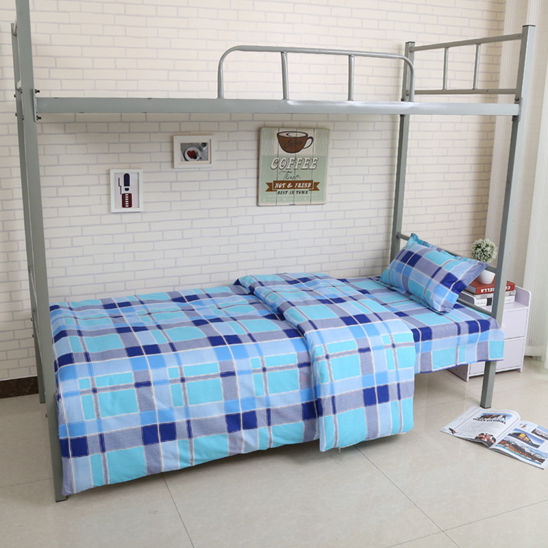 平紋棉被套床單被罩枕套三件套單人大學生宿舍職工3件套床上用品