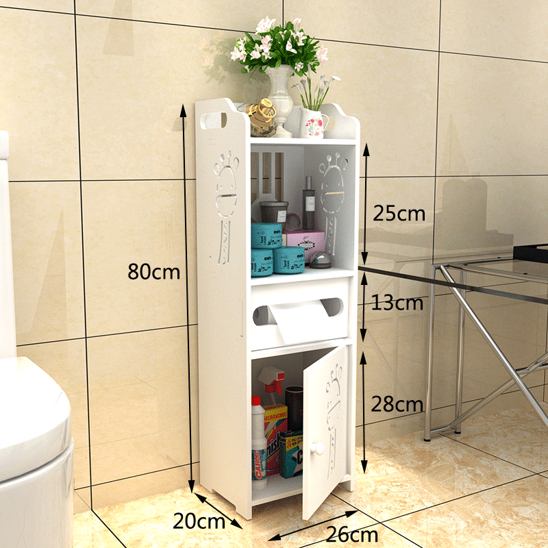 Baño creativo Rack de almacenamiento baño esquina piso Punch-libre multi-capa inodoro almacenamiento