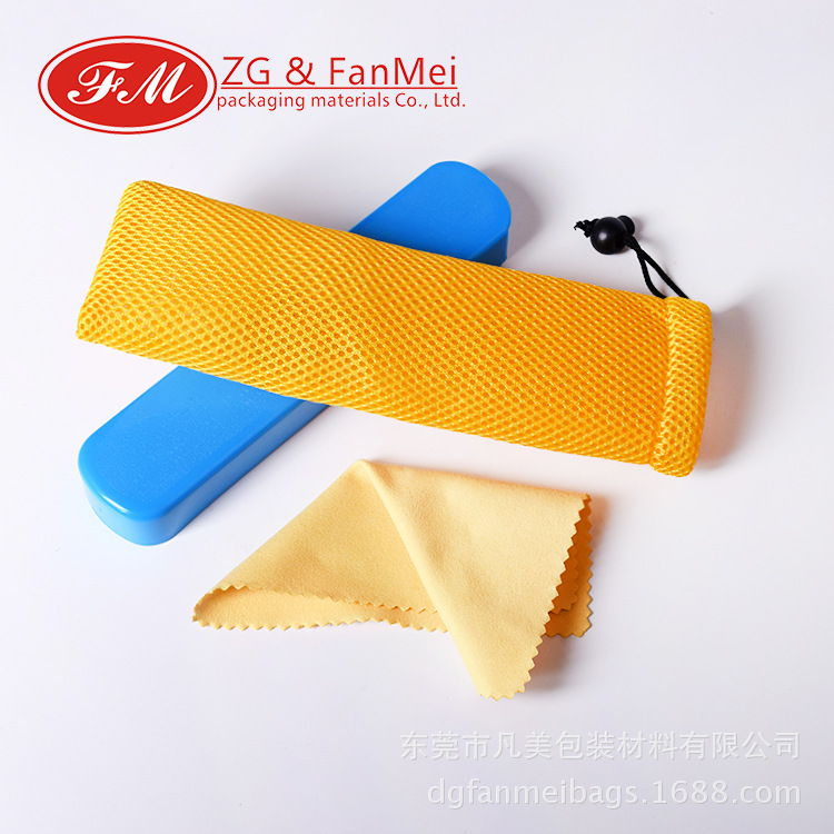 现货日式木头吸管三明治束口袋便携餐具收纳袋 筷子勺子布袋子