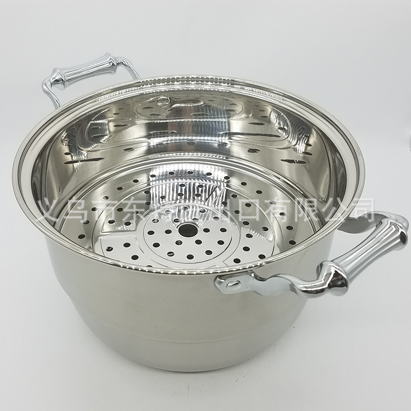 Factory direct sales of stainless steel steamers, combination LIDS, double-bottom steamers, composite steel multi-purpose steamers, high-end gift POTS detail image 13