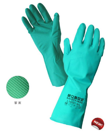 供应赛立特L18501绿丁腈耐酸碱抗磨损防穿刺耐油舒适防化防护手套