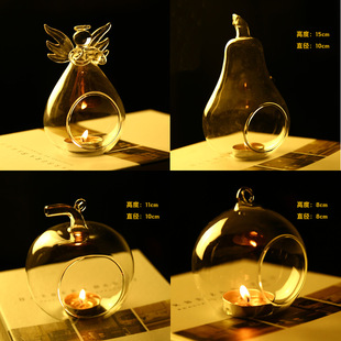 European-style Heat-resistant Glass Candle Holder Candle Holder Candlelight Dinner Wedding Wedding Candle Holder Props Dining Table Decoration Ornaments
