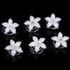 Hairgrip for bride, white hair accessory, resin, spiral, Chinese hairpin from pearl, drill, flowered