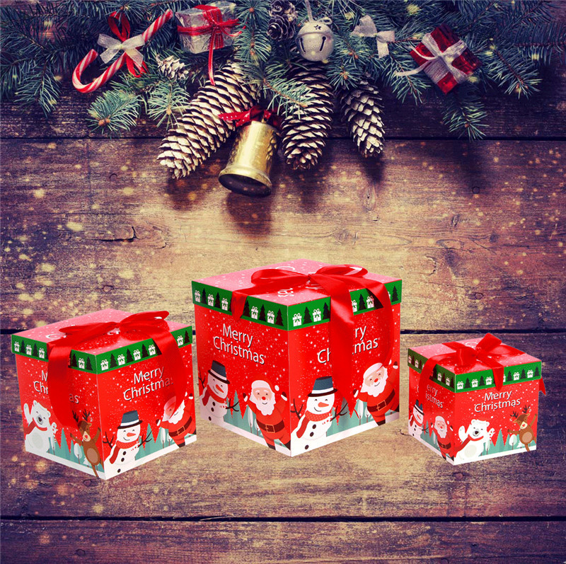 Caja de embalaje de frutas de seguridad de Navidad, caja de regalo, adornos