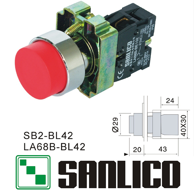 电源启动停止高凸自复位点动金属按钮开关SB2XB2 LA68B-BL42 BL31