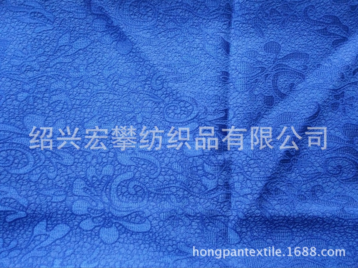 涤纶弹力色丁提花仿蕾丝提花面料