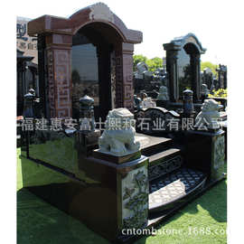 贵州兴义石料花岗岩墓碑  印度黑墓碑厂家  农村好看坟墓图片