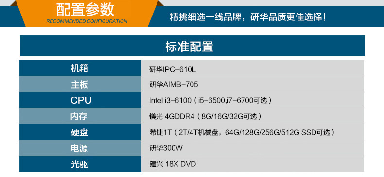 研华工控机IPC-610L研华主板AIMB-705 H110芯片组工业服务器电脑