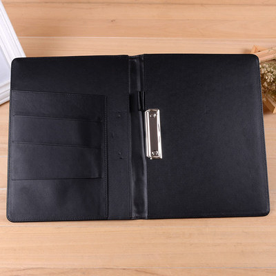 Leather folder customized a4 Binder Customized Force present sth. to sb. to look over cover Loose-leaf Belt buckle folder Book