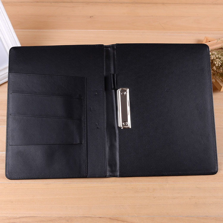 Leather folder customized a4 Binder Customized Force present sth. to sb. to look over cover Loose-leaf Belt buckle folder Book