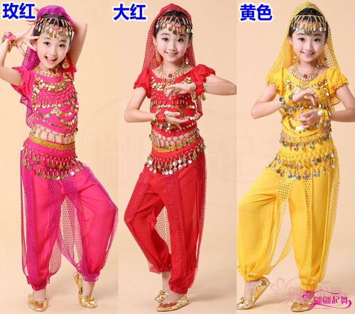 Children's dance performance children's belly dance suit girls Indian dance performance clothes new practice clothes