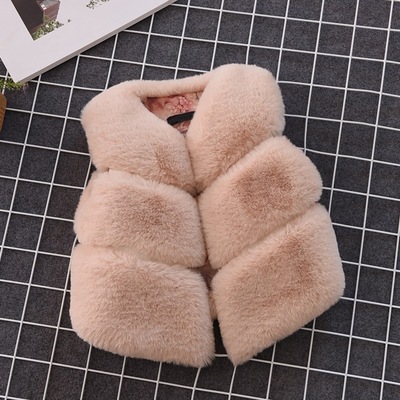 22 men and women children leather and fur Vest Rabbit hair coat cotton-padded clothes keep warm vest waistcoat Maomao coat Young children