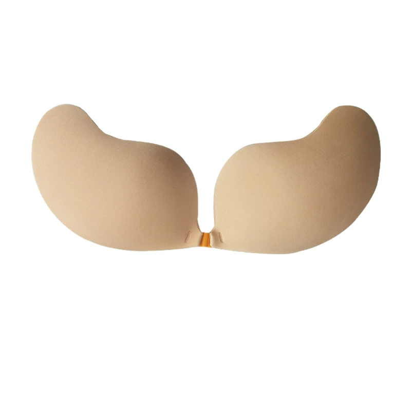 Invisible thin bra, silicone adhesive nipple covers, strapless backless, reusable lightweight