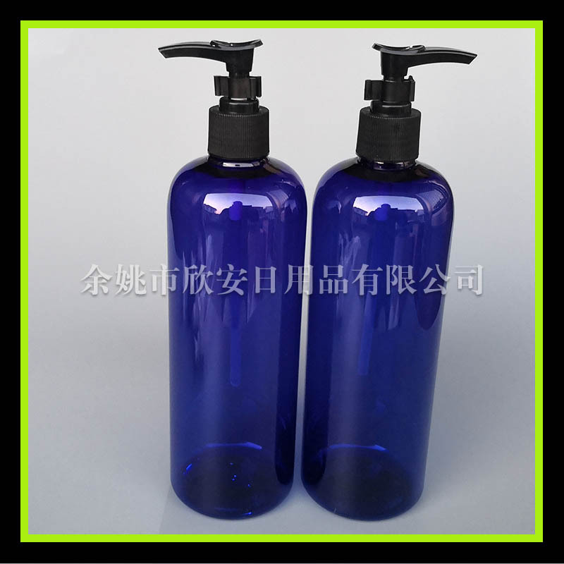 夹子泵头24mm口径配500ml毫升圆肩PET塑料瓶按压洗发水瓶500ML