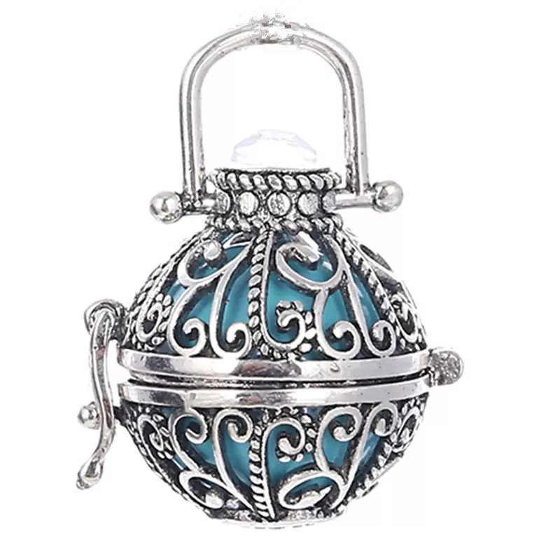 跨境琴音珠宝拉项链吊坠镂空可打开香熏DIY饰品配件 速卖通