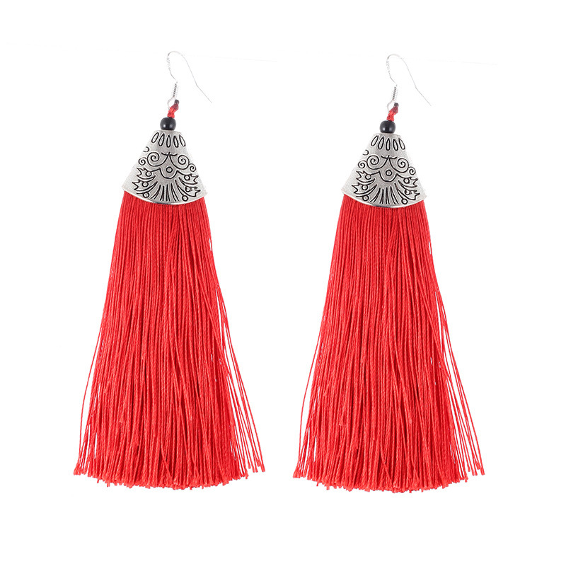 Tassel Earrings Chinese Ethnic Fashion Personality Simple Long Earrings display picture 14