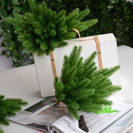 仿真绿植水草 三叉松针 婚庆DIY装饰 圣诞布景道具 绿植松针