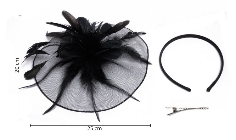 Fashion Women's Top Hat Linen Feather Banquet Wedding Hat display picture 1