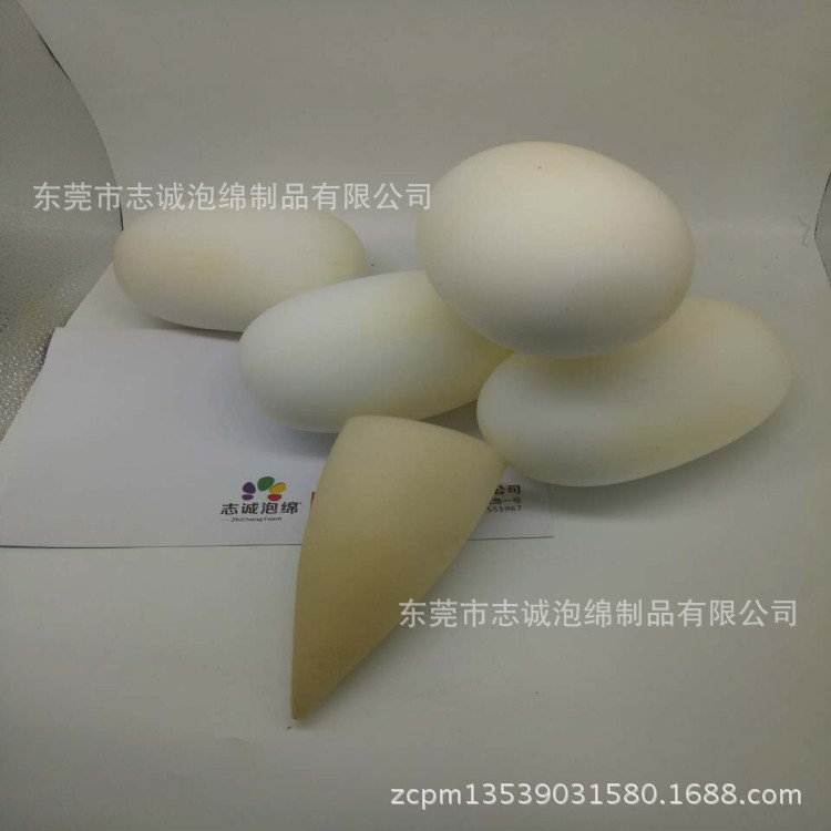 椭圆形填充海绵厂家 橄榄球异形海绵加工切割 枇杷包装海绵
