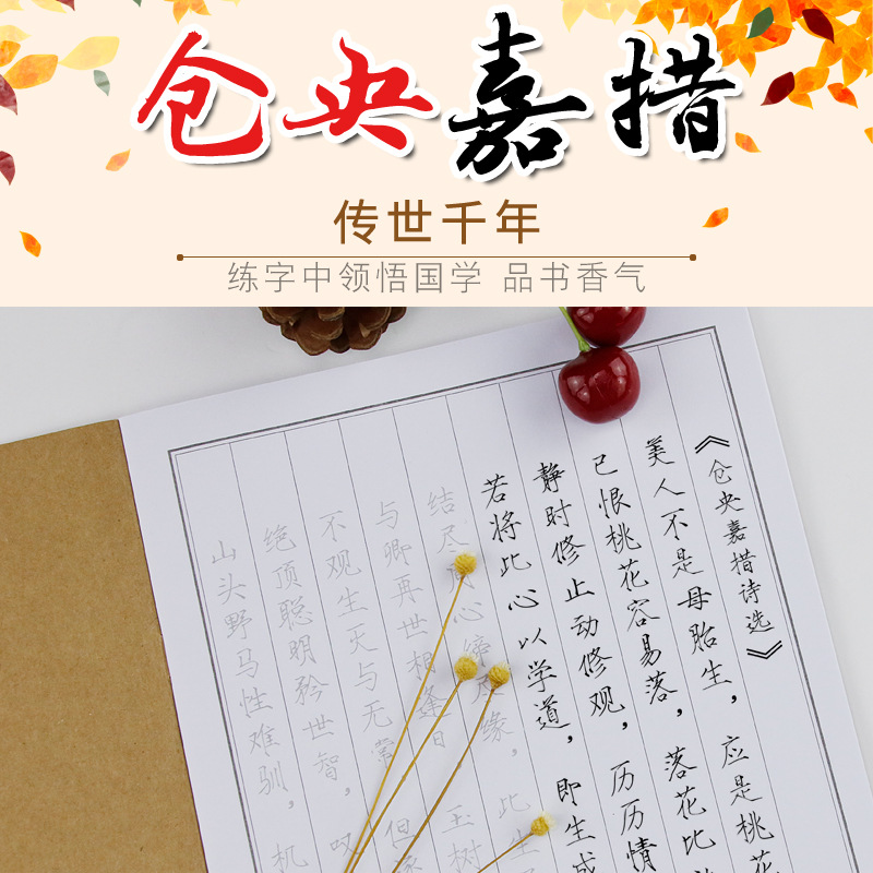 CANGYANG GYATSO CI 컬렉션 성인 펜 COPYBOOK COWHIDE 커버 하드 펜 서예 복사 하드 펜 얇은 골드 카피북